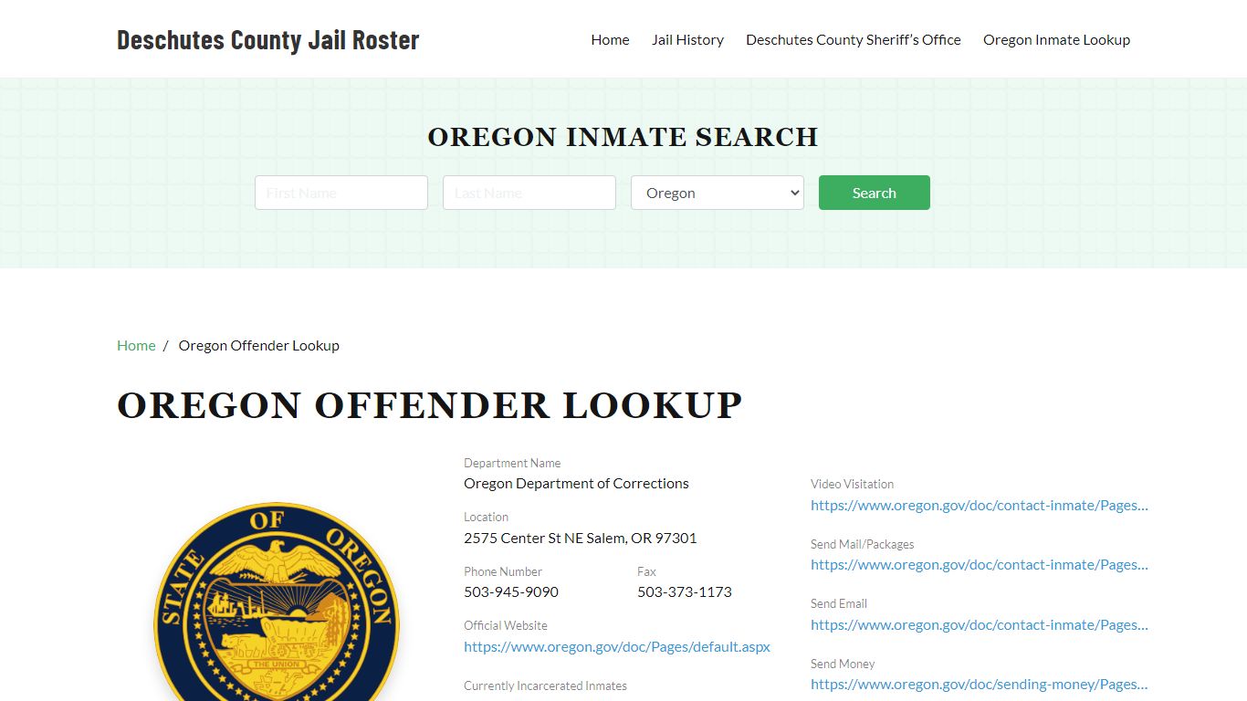 Oregon Inmate Search, Jail Rosters - deschutescountyjailor.org
